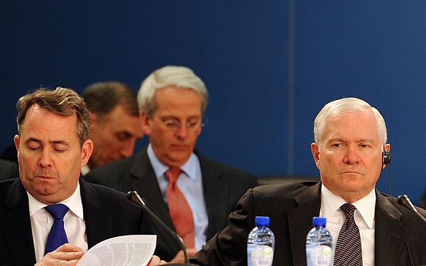 Secretary Gates attends the first session of the NATO Defense Ministers' meetings.