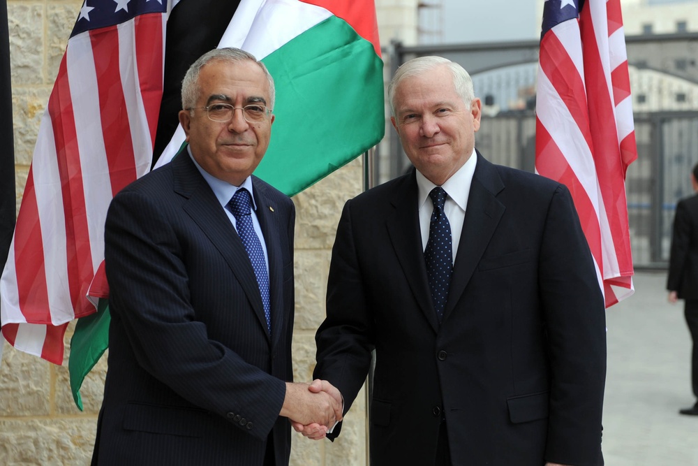 Secretary Gates meets with Palestinian Prime Minister Salaam Fayyed.