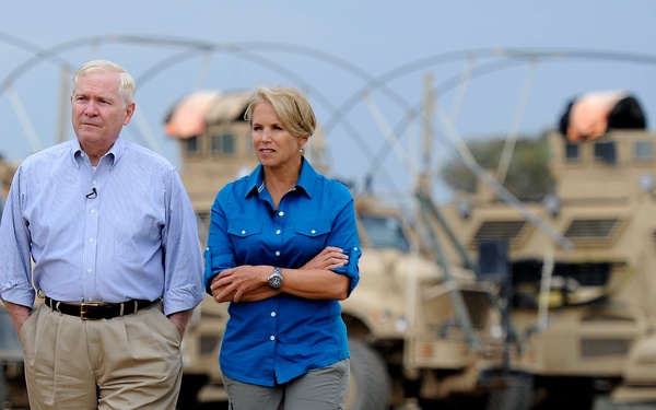 Secretary Gates talks with 60 Minutes anchor Katie Couric.