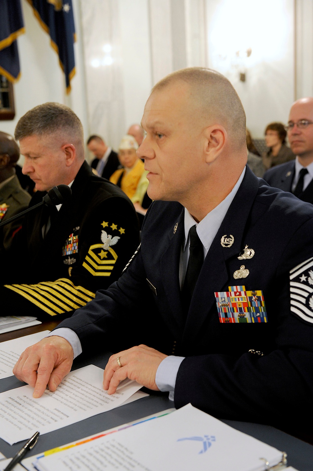 Chief Master Sergeant of the Air Force James Roy gives his opening statement.