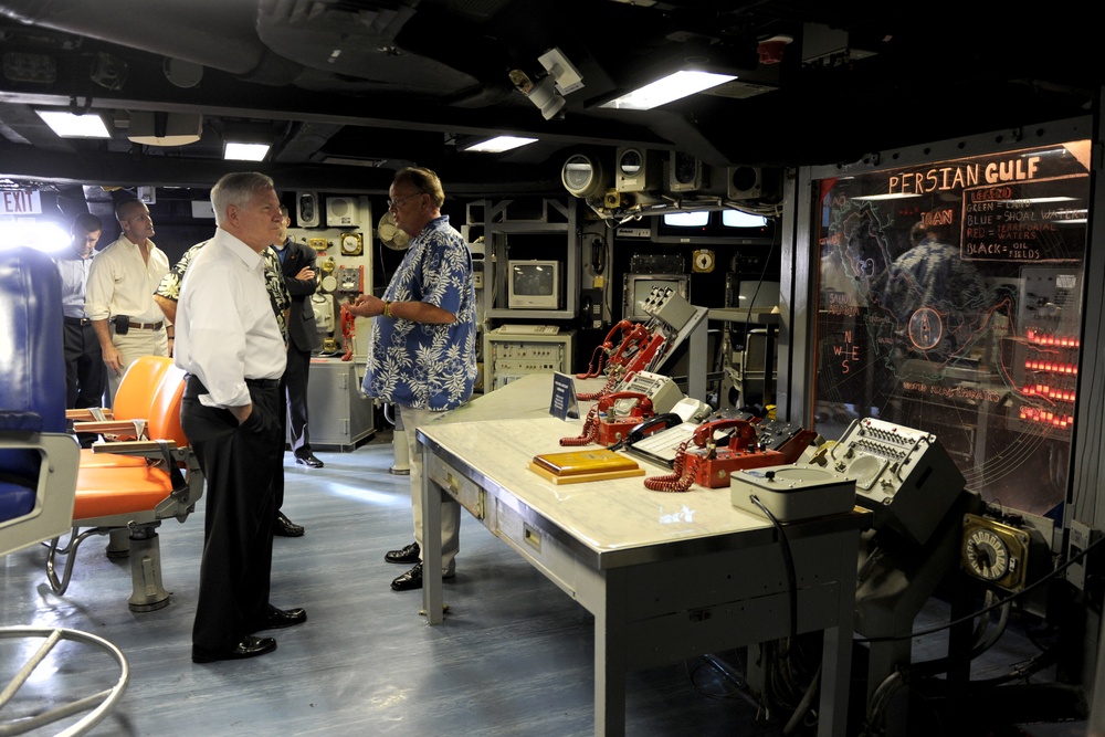 Secretary Gates tours the USS Missouri Memorial.