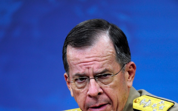Adm. Mike Mullen speaks during a press conference.