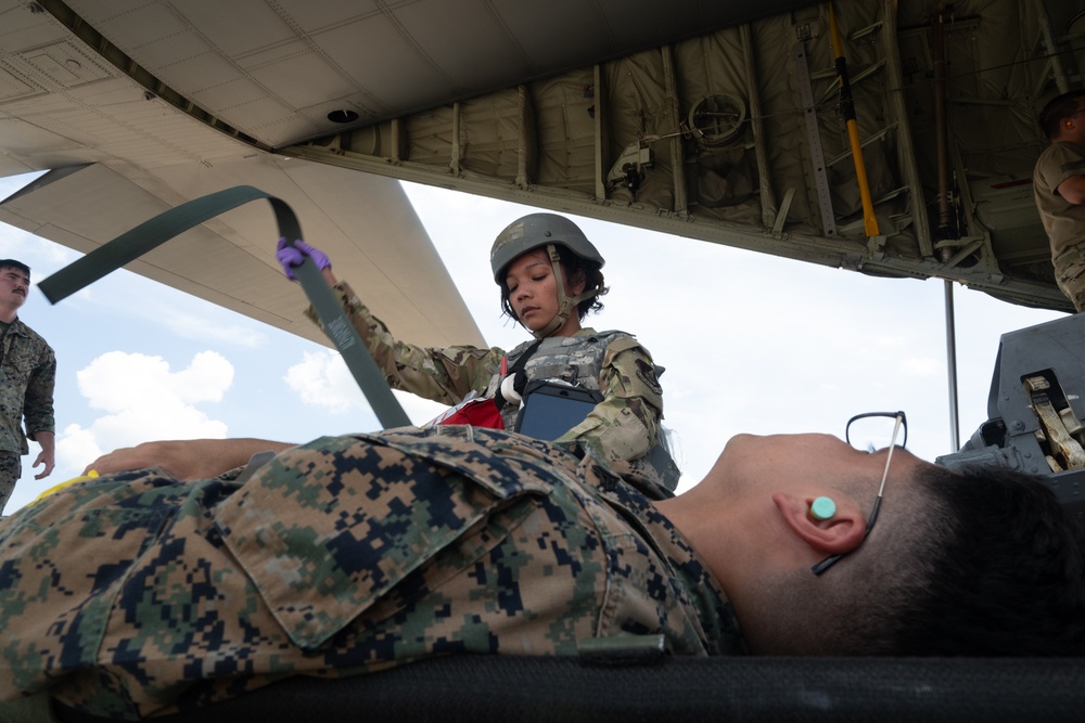 U.S. Air Force, U.S. Marines conduct mass casualty simulation training