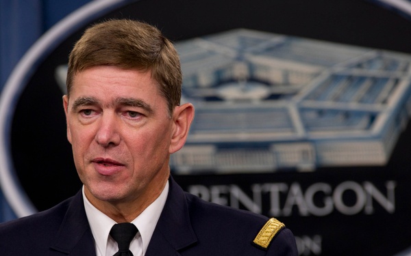 NATO Supreme Allied Commander Transformation Gen. Stéphane Abrial briefs the Pentagon press corps