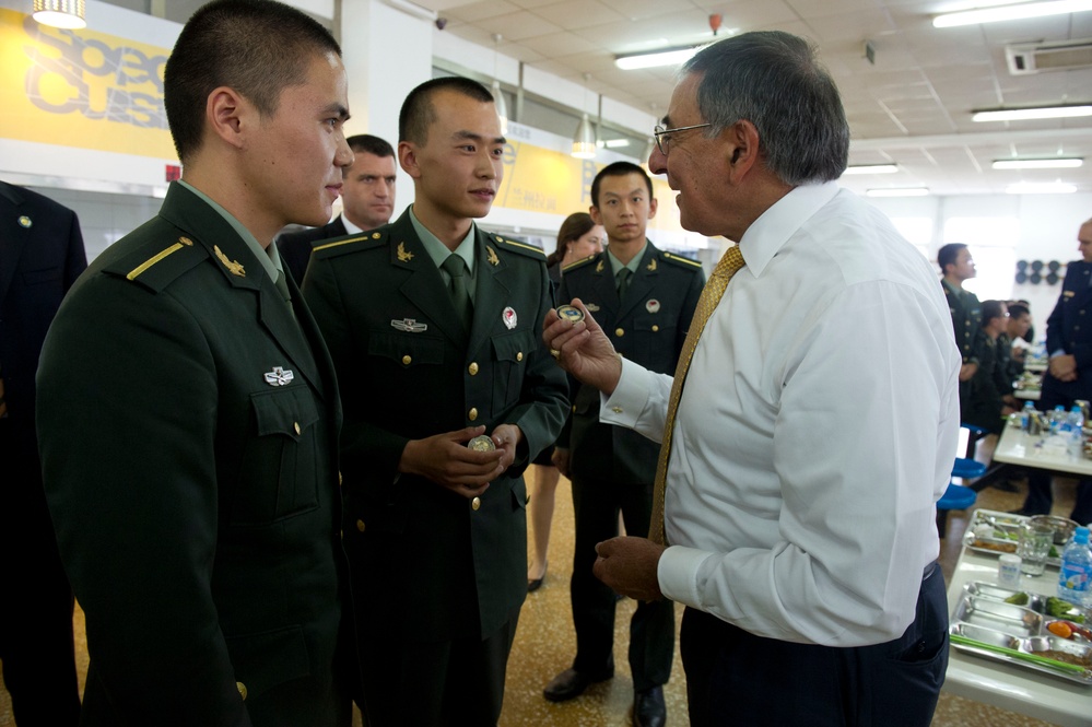 Secretary Panetta explains the American tradition of military challenge coins to cadets