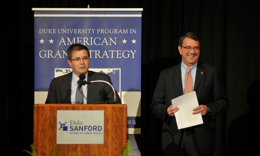 Dr. Peter Feaver introduces Deputy Secretary Carter at Duke University