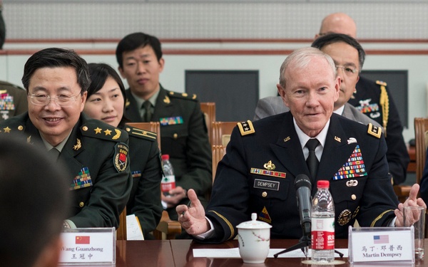 Gen. Dempsey meets with cadets at the Army Aviation Academy near Beijing