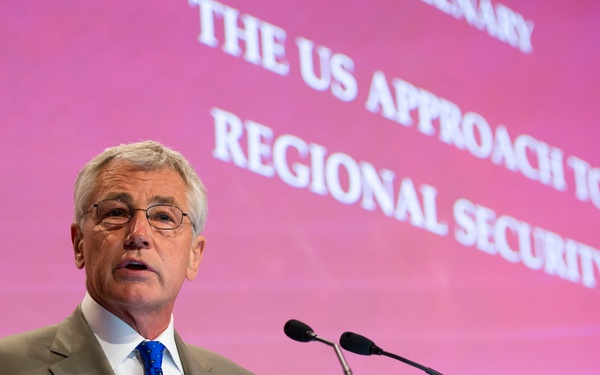 Secretary Hagel speaks at the opening of the Shangri-La Dialogue in Singapore