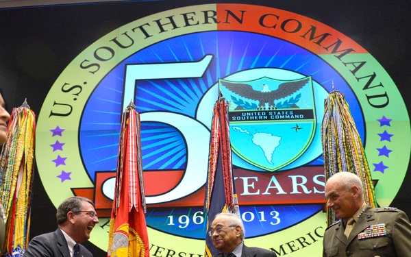 Deputy Secretary Carter and Gen. Kelly share a light moment