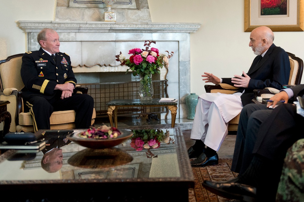 President Karzai meets with Gen. Dempsey