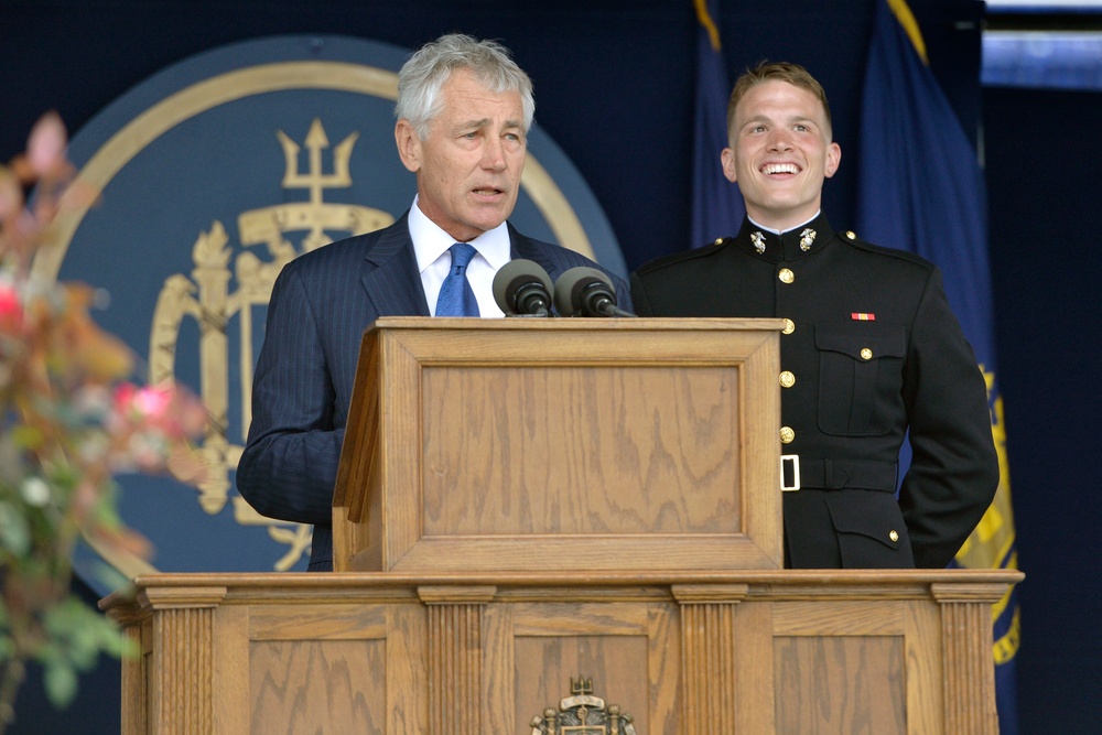Hagel Gives Commencement Address at Naval Academy in Annapolis, Md.