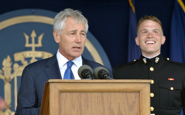 Hagel Gives Commencement Address at Naval Academy in Annapolis, Md.
