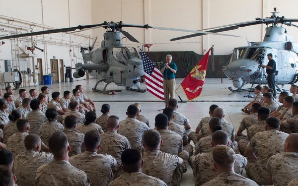 Hagel Talks With Troops on Camp Pendleton