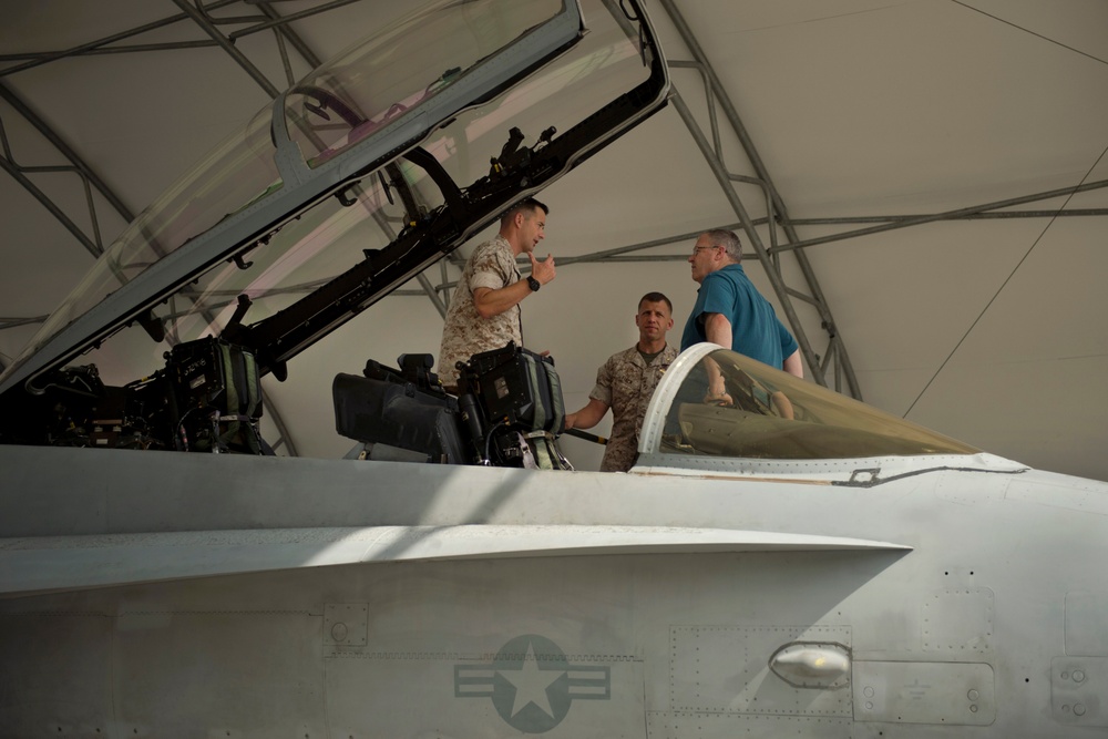 Work Tours Hornet on Marine Base in Japan