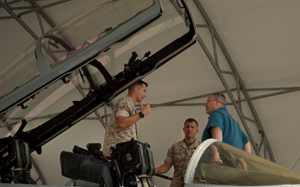 Work Tours Hornet on Marine Base in Japan