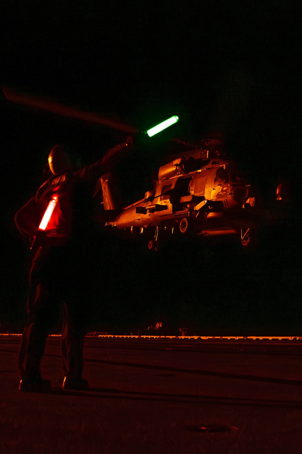 George Washington Conducts Flight Operations at Night