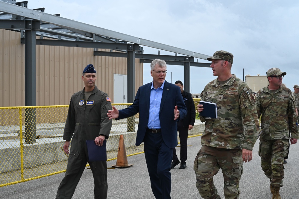 SECAF tours 734th AMS facilities