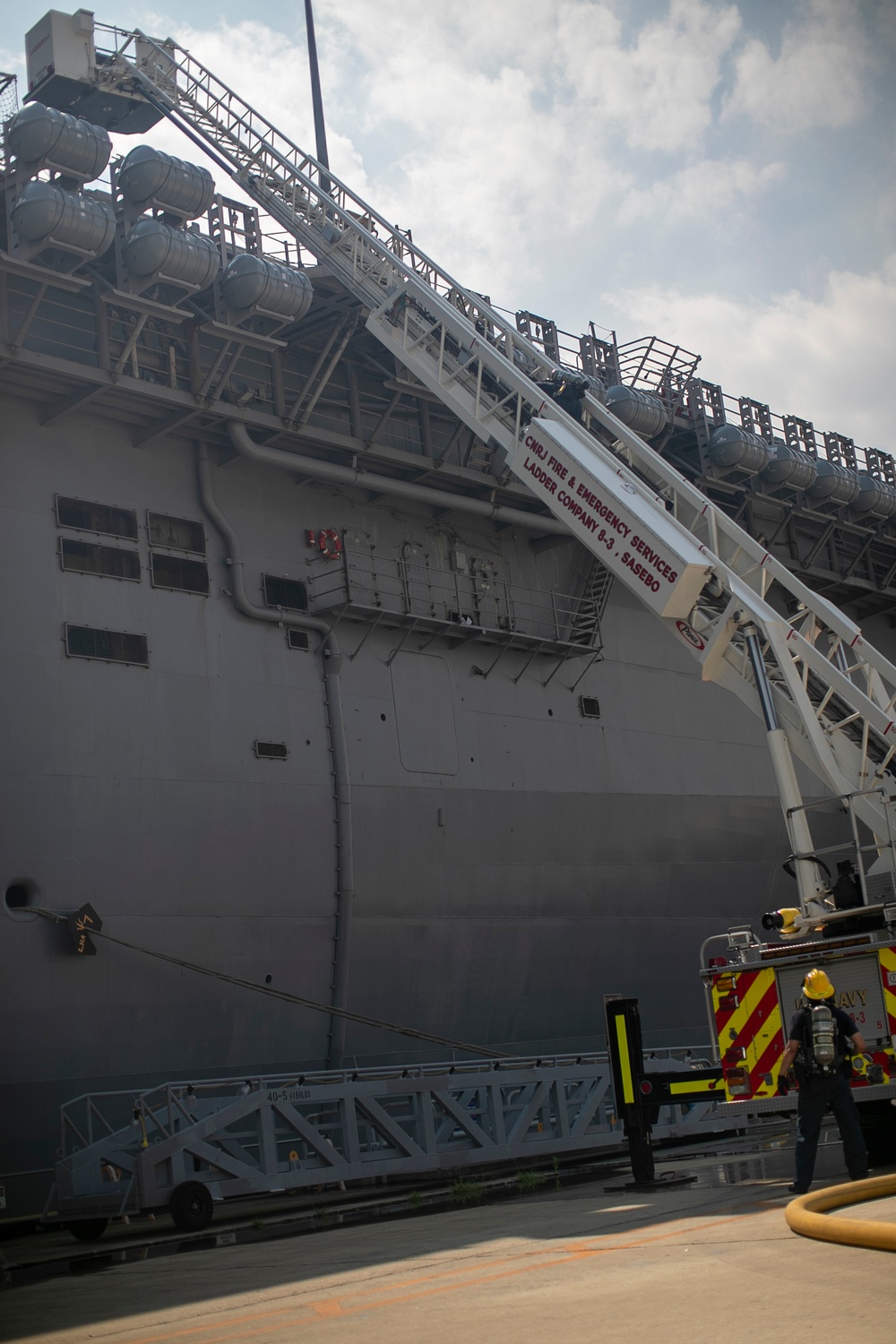 USS Tripoli Conducts an 8010 Fire Drill