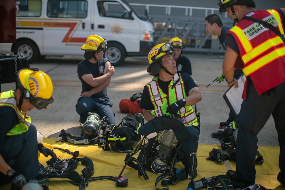 USS Tripoli Conducts an 8010 Fire Drill