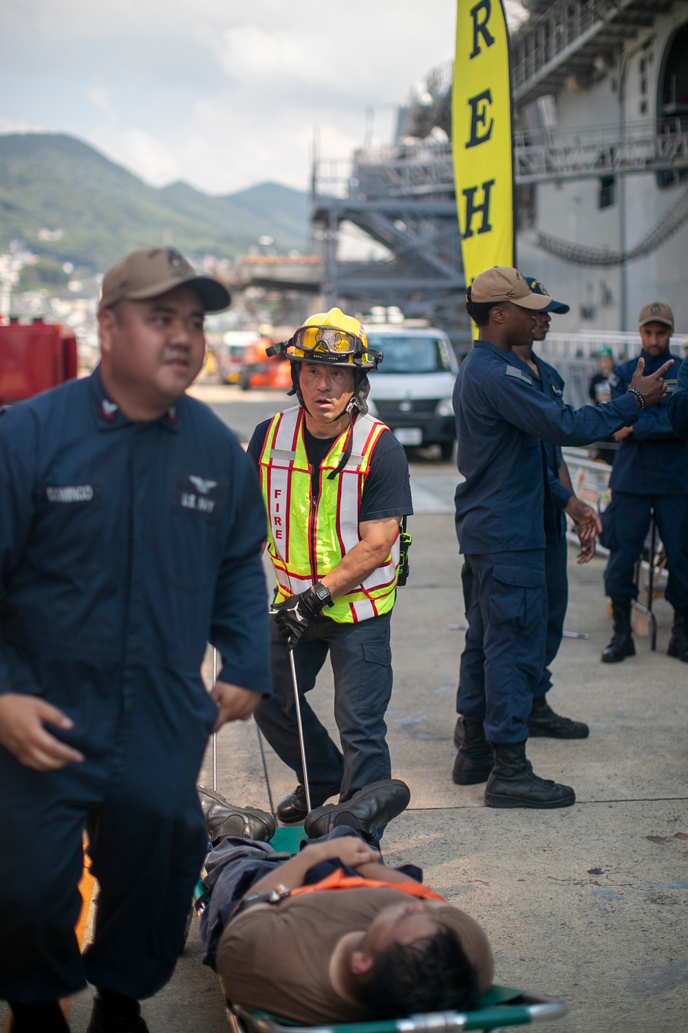 USS Tripoli Conducts an 8010 Fire Drill