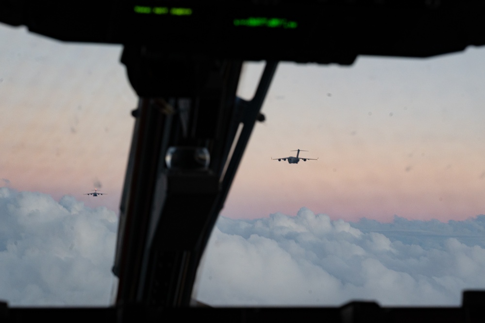 C-17 transports Allied force for static line jumps