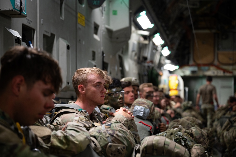 C-17 transports Allied force for static line jumps