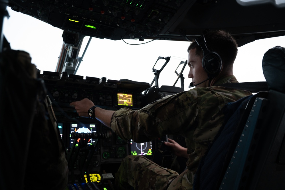 C-17 transports Allied force for static line jumps