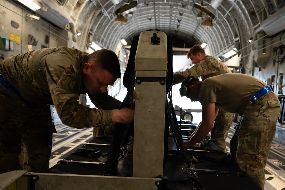 C-17 transports Allied force for static line jumps