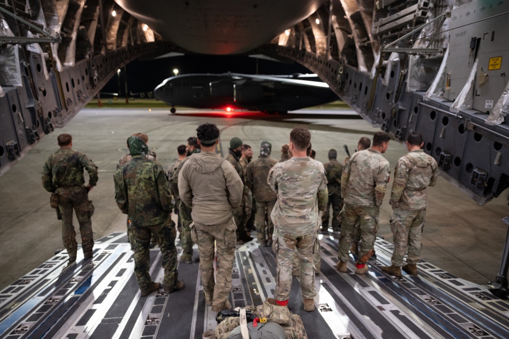 C-17 transports Allied force for static line jumps