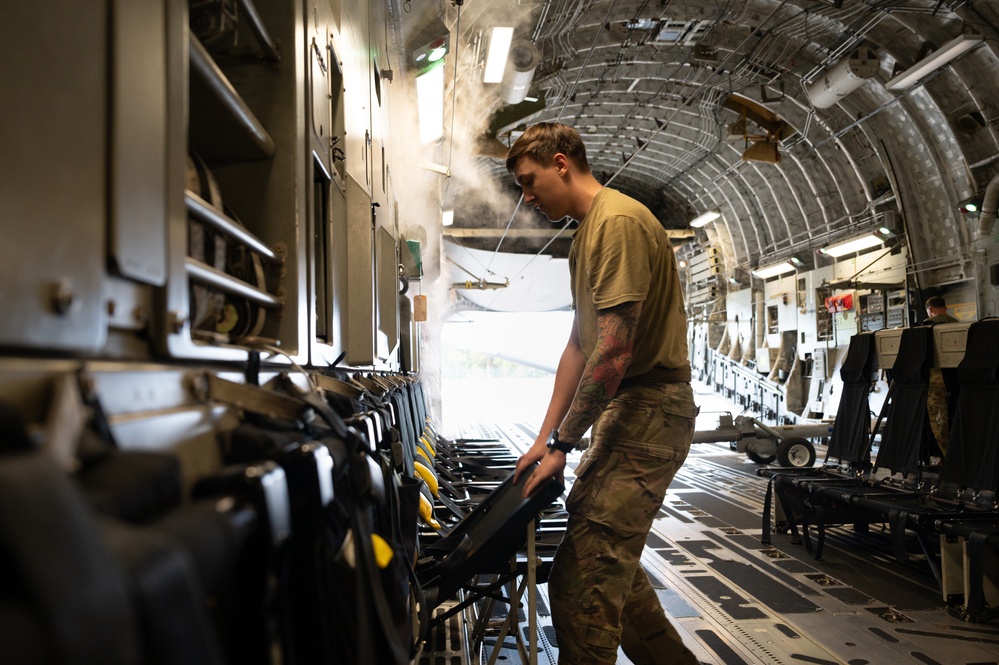 C-17 transports Allied force for static line jumps