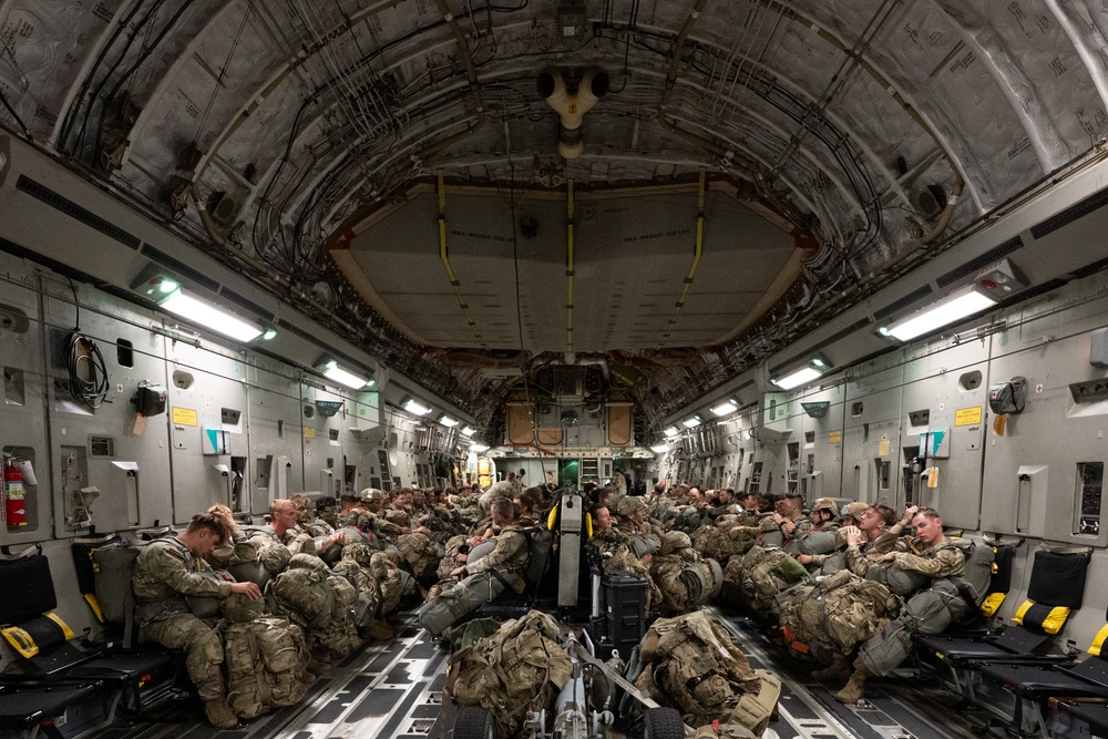 C-17 transports Allied force for static line jumps