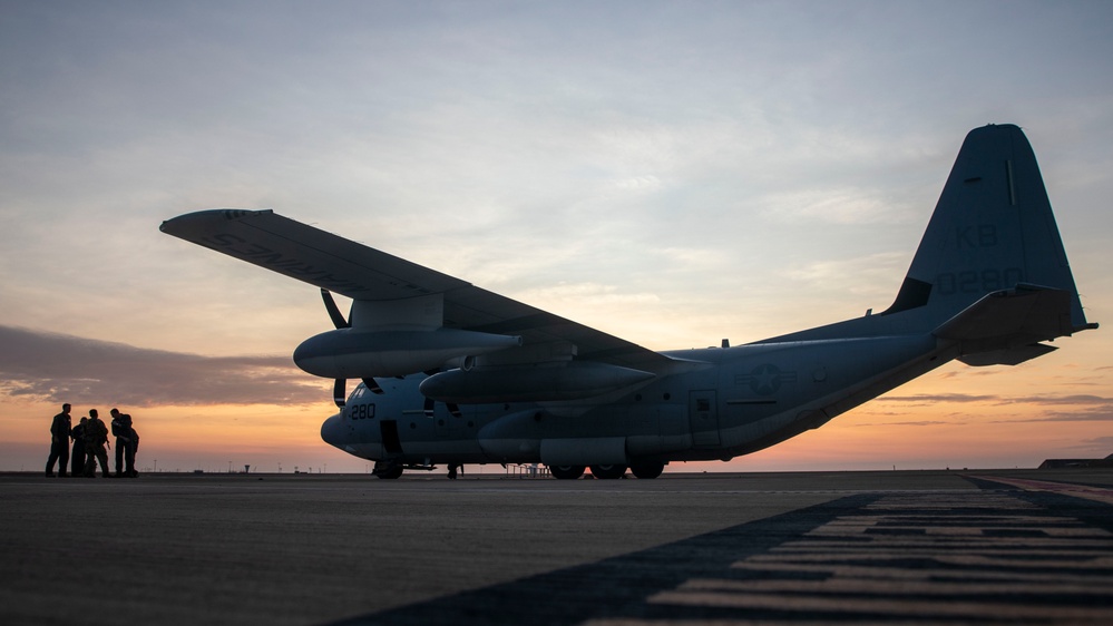 U.S. Marines conduct air drops, low-level flights
