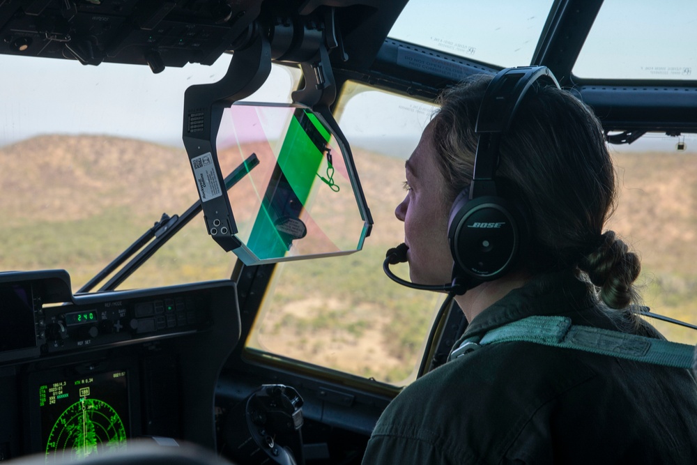 U.S. Marines conduct air drops, low-level flights