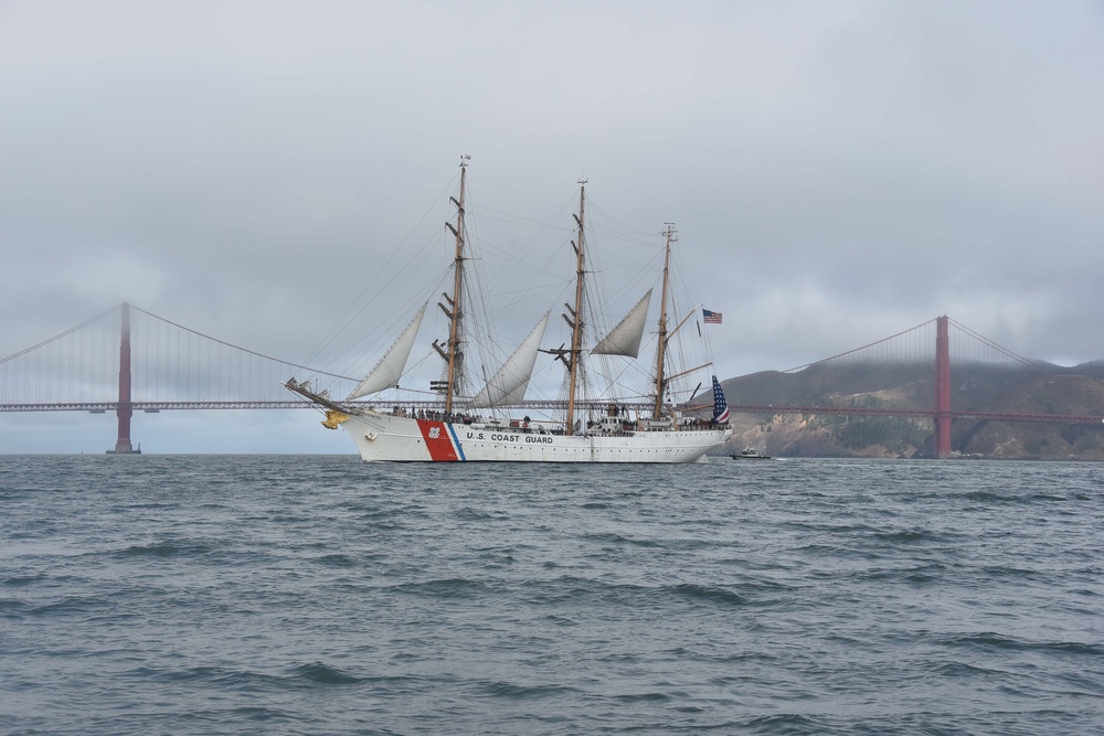 USCGC Eagle sails into San Francisco