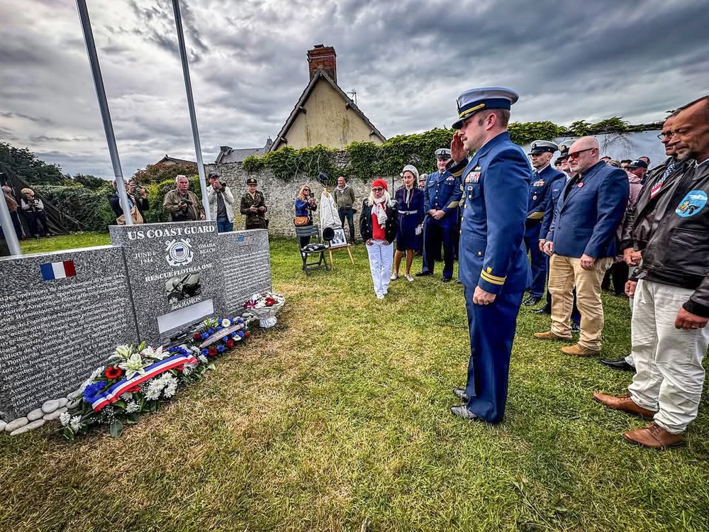 Coast Guard WWII veteran posthumously honored alongside Rescue Flotilla One with new monument at Omaha Beach