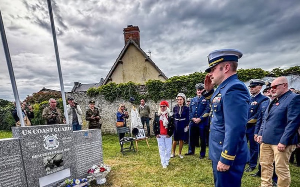 Coast Guard WWII veteran posthumously honored alongside Rescue Flotilla One with new monument at Omaha Beach