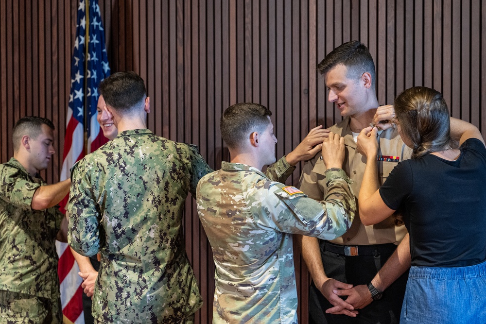 New Navy Band Sailors Pinned during Promotion Ceremony
