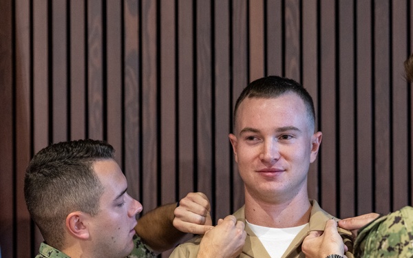 New Navy Band Sailors Pinned during Promotion Ceremony