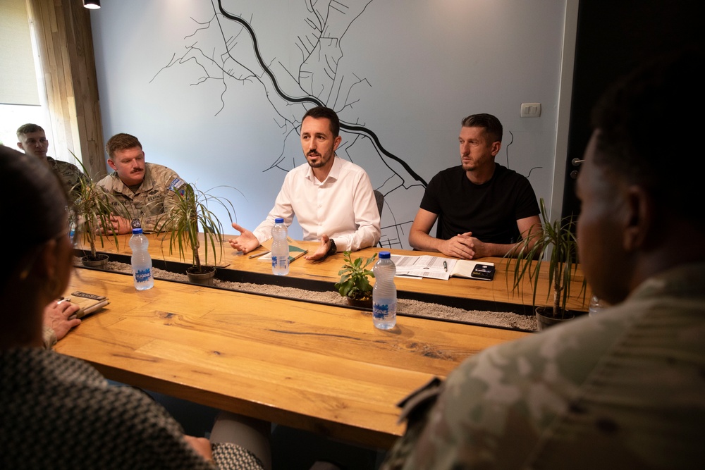 LMT K18 accompanied by Lt. Col Nicholas Acosta, Deputy commander of KFOR’s Regional Command East, meets with Mr. Kadri Rahimaj, the mayor of Kamenica