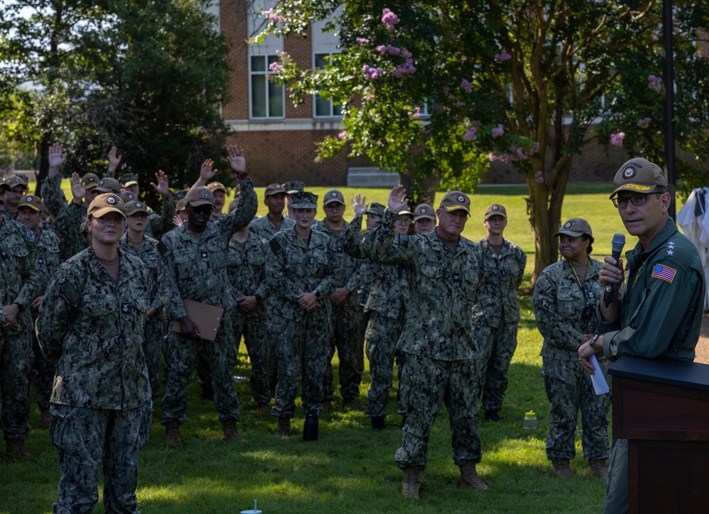 Vice Adm. Gumbleton Speaks to RSOI Sailors