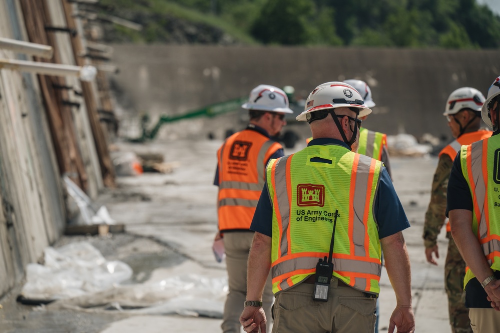 Baltimore District leadership visits Cowanesque Lake project, ongoing spillway repairs