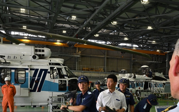 The Legend-Class U.S. Coast Guard Cutter Stratton (WMSL 752) crew tour Japan Coast Guard base during trilateral professional exchange