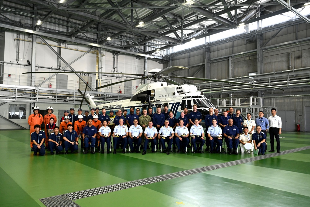 The Legend-Class U.S. Coast Guard Cutter Stratton (WMSL 752) crew tour Japan Coast Guard base during trilateral professional exchange
