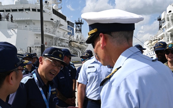The Legend-Class U.S. Coast Guard Cutter Stratton (WMSL 752) crew tour Japan Coast Guard base during trilateral professional exchange