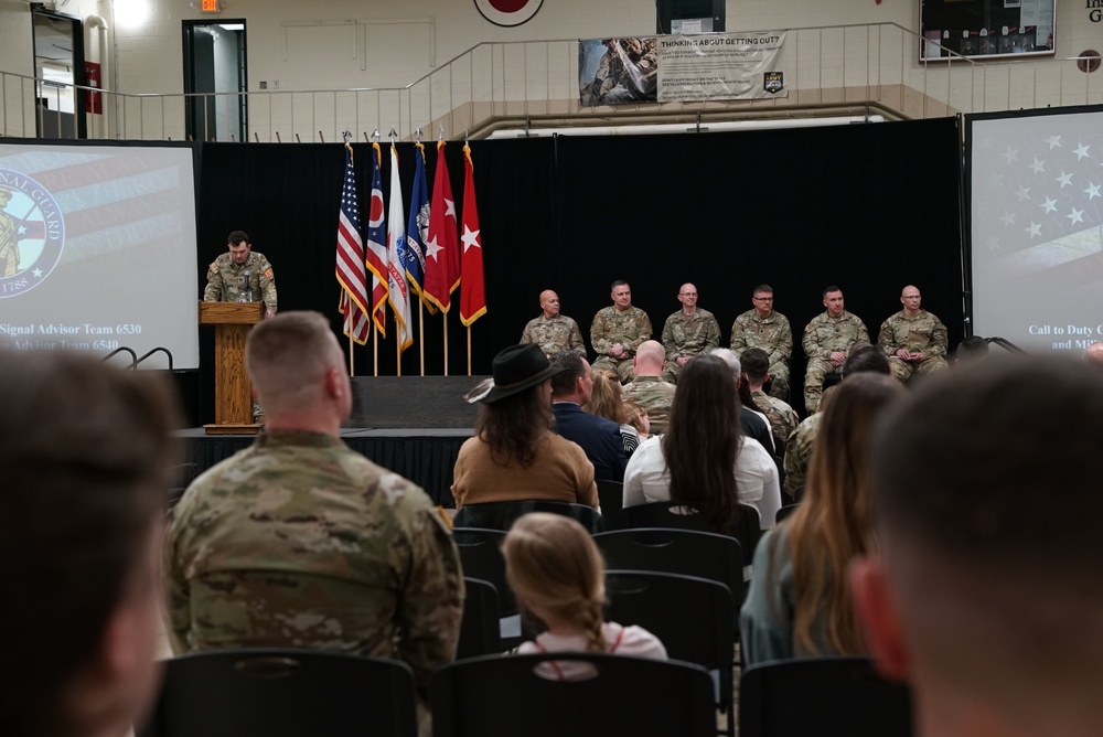 Signal Advisor Team 6530 and Military Intelligence Advisor Team 6540 honored during call to duty ceremony