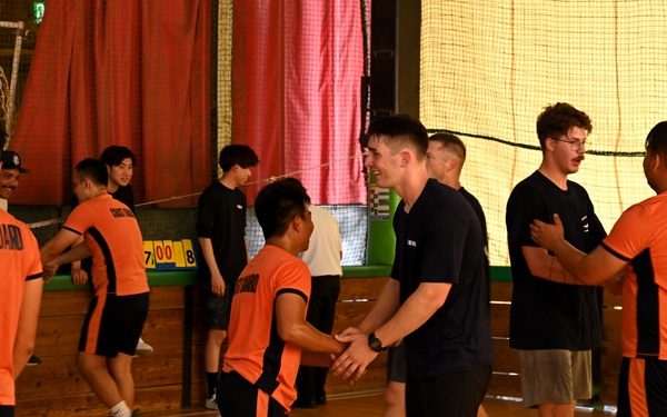 The Legend-class U.S. Coast Guard Cutter Stratton (WMSL 752) crew participates in trilateral engagements with Japan and Philippine Coast Guard members in Kagoshima, Japan