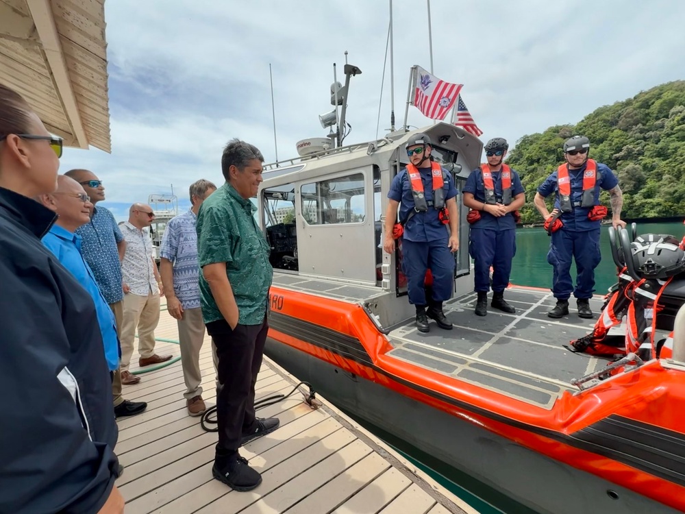 First US Coast Guard national security cutter to moor in the Republic of Palau hosts president of Palau and US ambassador to Palau