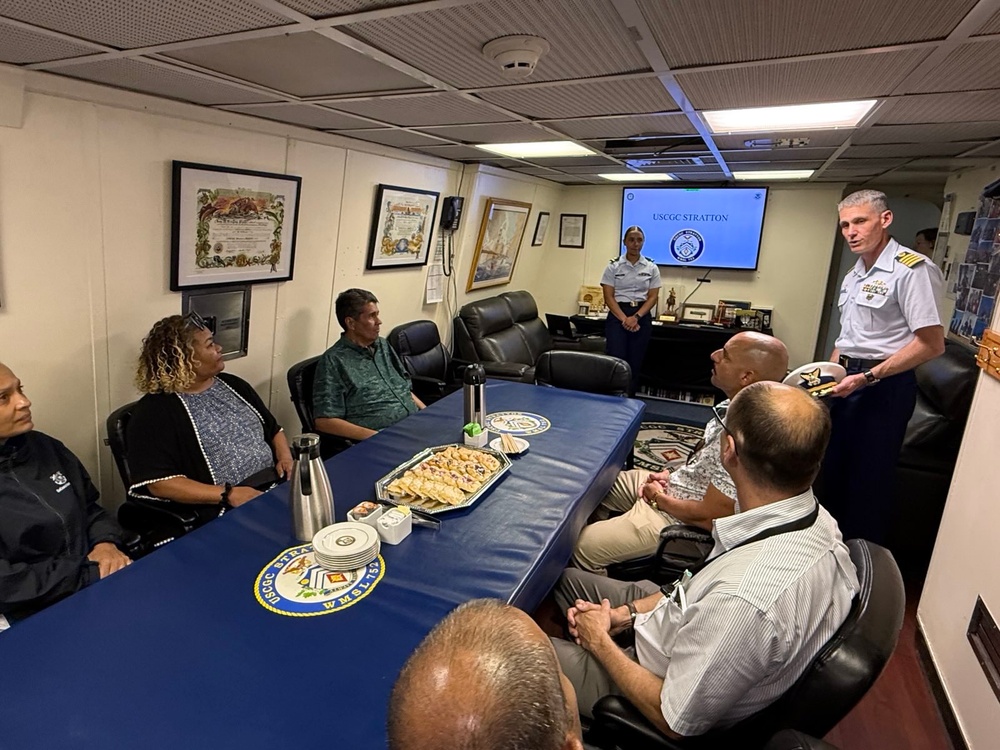 First US Coast Guard national security cutter to moor in the Republic of Palau hosts president of Palau and US ambassador to Palau