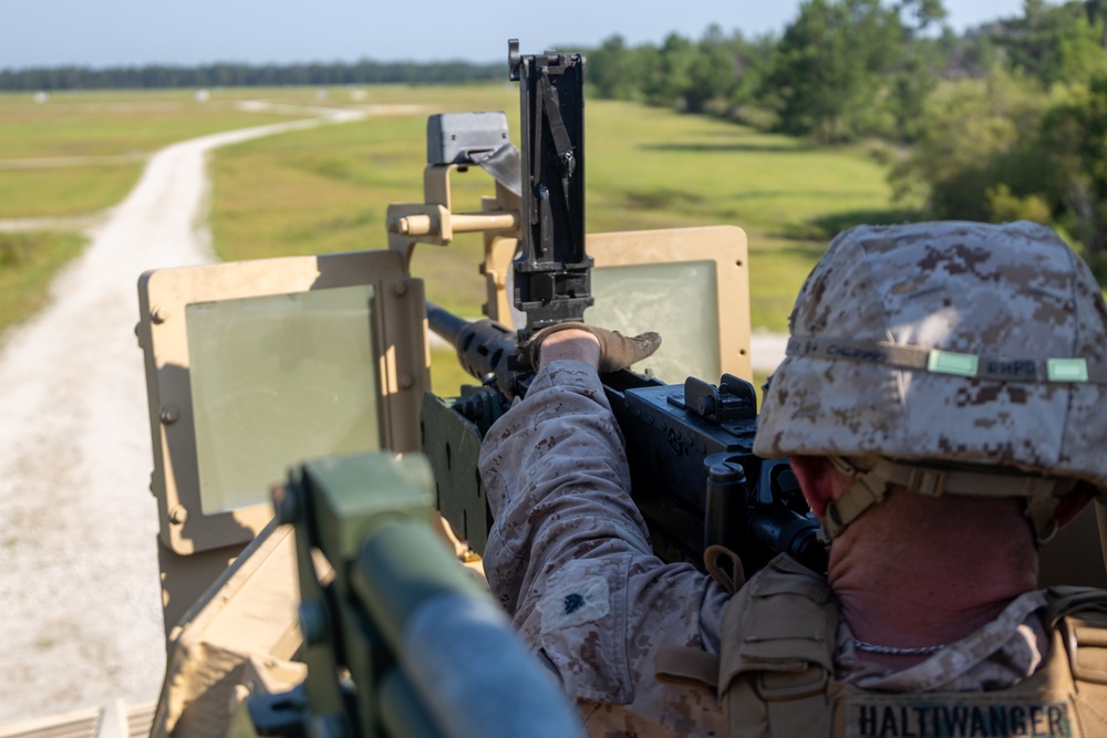 2nd Distribution Support Battalion Conducts Live-Fire Vehicle Machine Gun Range