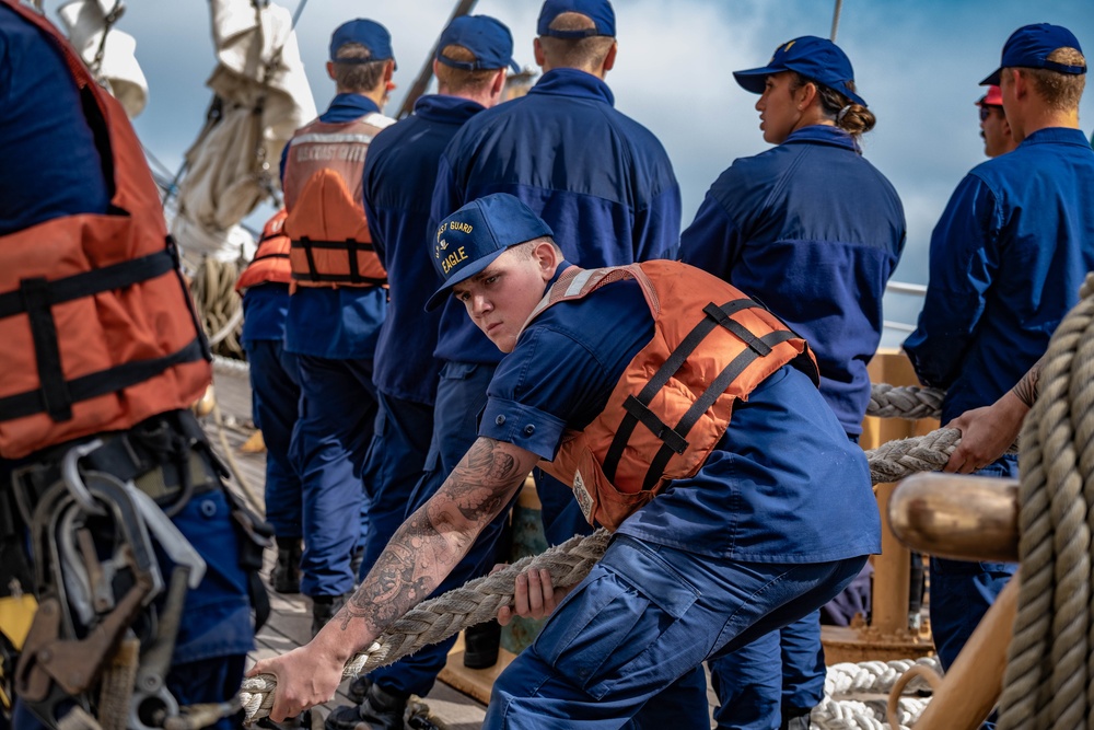 Coast Guard Cutter Barque Eagle arrives in San Francisco